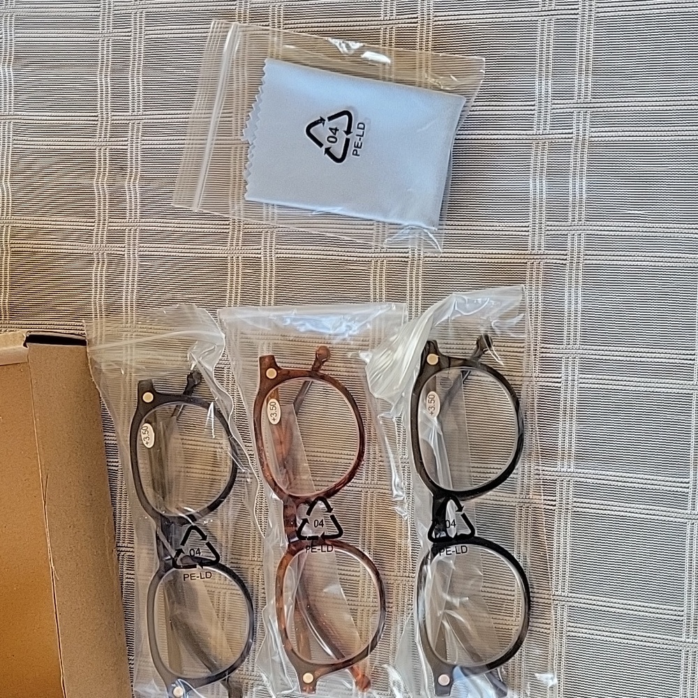 Reading Glasses +3.50 - 3 Pairs New